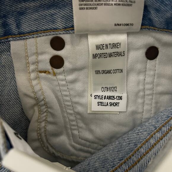 NEW AGOLDE Stella Short High Rise Deserted Raw Hem Denim Shorts - Size 23 - Picture 9 of 9